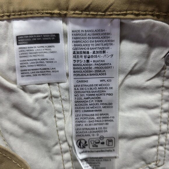 Levis 514 Pants Mens 32x30 Tan Straight Leg Stretch Denim Khaki Chino Casual - Picture 8 of 10